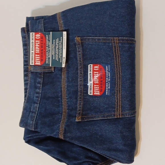 NWT Rivet Supply Co. Mens 100% Cotton Straight Fit Blue Denim Jeans - Picture 6 of 13